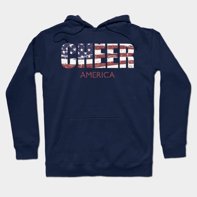 Cheer America USA Flag Cheerleading Practice Gear Hoodie by Irregulariteez